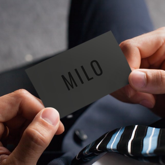 Modern Grey & Black Typography Classy Luxury Business Card (Creator Uploaded)