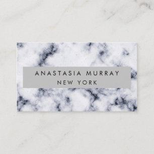 Modern Grey Black & White Marble Minimalist Luxury Business Card