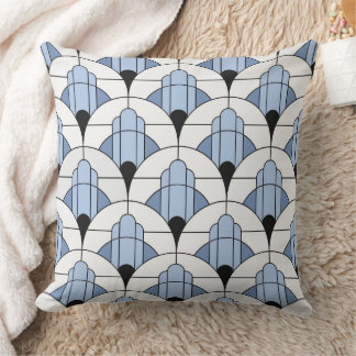 Modern Grey/Blue Art Deco Style  Cushion