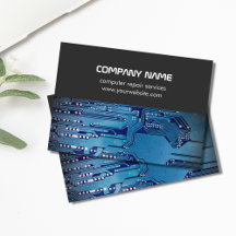 Modern Grey Blue Circuit Board Computer Repair