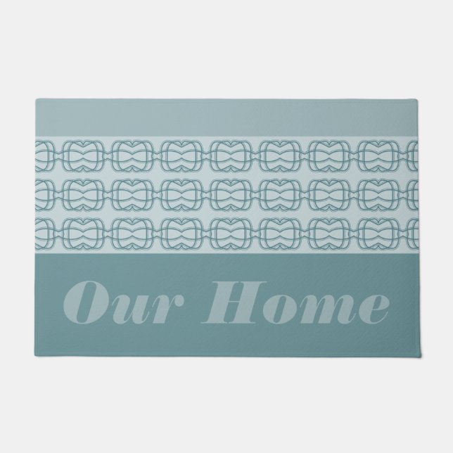 Modern Grey Blue Doormat (Front)