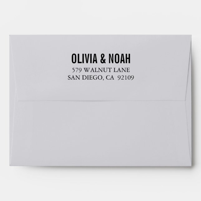 Modern Grey Bokeh Elegant Lined Wedding Envelope (Back (Top Flap))