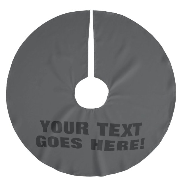 Modern Grey Bold Minimalist Professional Your Text Brushed Polyester Tree Skirt (Front)