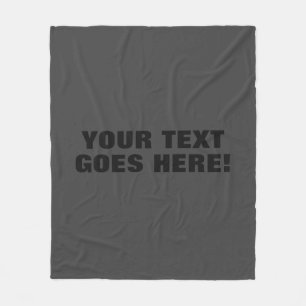 Modern Grey Bold Minimalist Professional Your Text Fleece Blanket