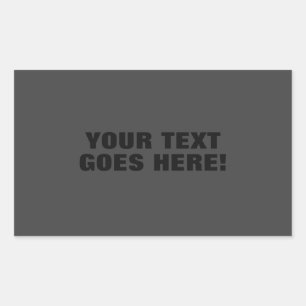 Modern Grey Bold Minimalist Professional Your Text Rectangular Sticker