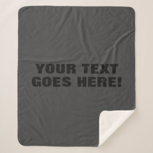 Modern Grey Bold Minimalist Professional Your Text Sherpa Blanket