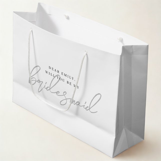 Modern Grey Bridesmaid Proposal Gift Bag (Creator Uploaded)