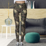Modern Grey Brown Green Cats Camouflage Pattern Leggings<br><div class="desc">Move in elegant feline style with these modern grey,  brown,  and green cat camouflage leggings. Soft,  stretchy,  and flattering for yoga,  workouts,  running,  or everyday streetwear. You can personalize by replacing the pattern with your own graphic or design. You can just snap yours and stand out in style.</div>