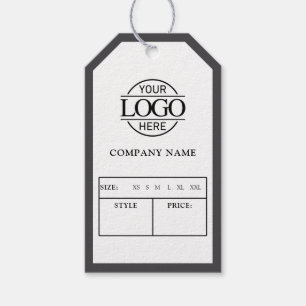 Modern Grey Business Logo Clothing Price Hang Tag