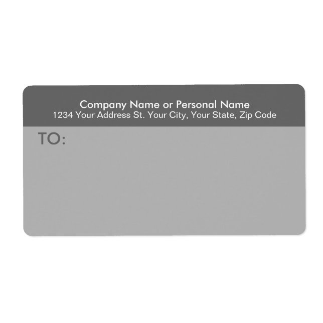 Modern Grey Business Mailing Label (Front)