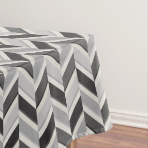 Modern grey chevron geometric pattern monogram tablecloth
