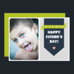 Modern Grey Chevron Photo Father's Day Card<br><div class="desc">Customisable photo Father's Day card featuring modern typography and grey and white chevron pattern. Personalise by adding your photo and other details. This photo Father's Day is available in other cardstock.</div>