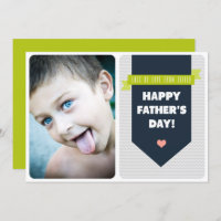 Modern Grey Chevron Photo Father's Day