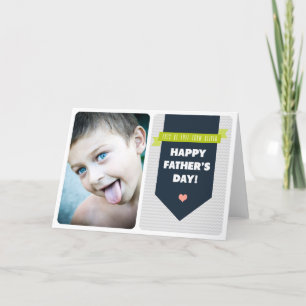 Modern Grey Chevron   Photo Father's Day Card