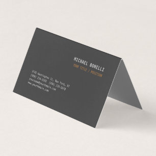 Modern Grey Chic Professional Custom Name Position Business Card