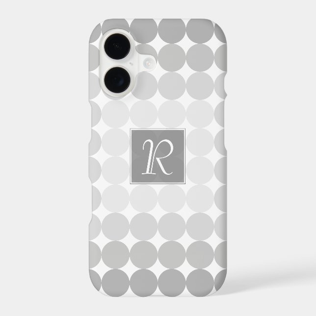 Modern Grey Circles Monogram (Back)