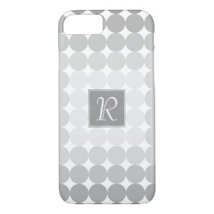Modern Grey Circles Monogram iPhone 8/7 Case