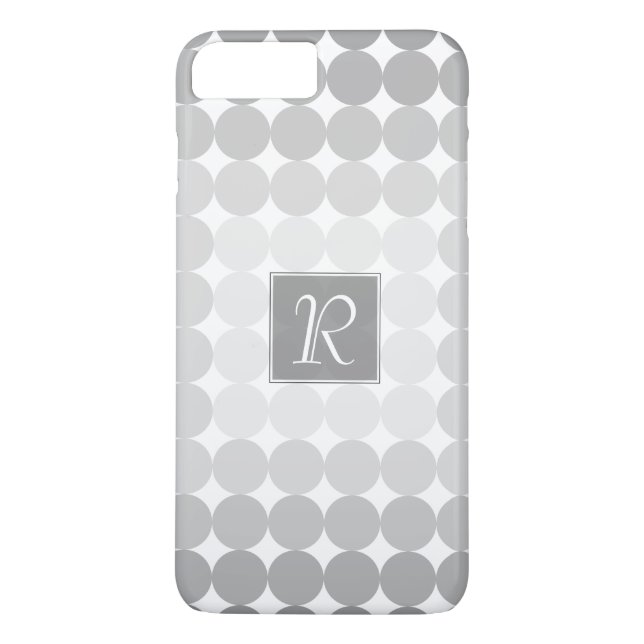 Modern Grey Circles Monogram Case-Mate iPhone Case (Back)