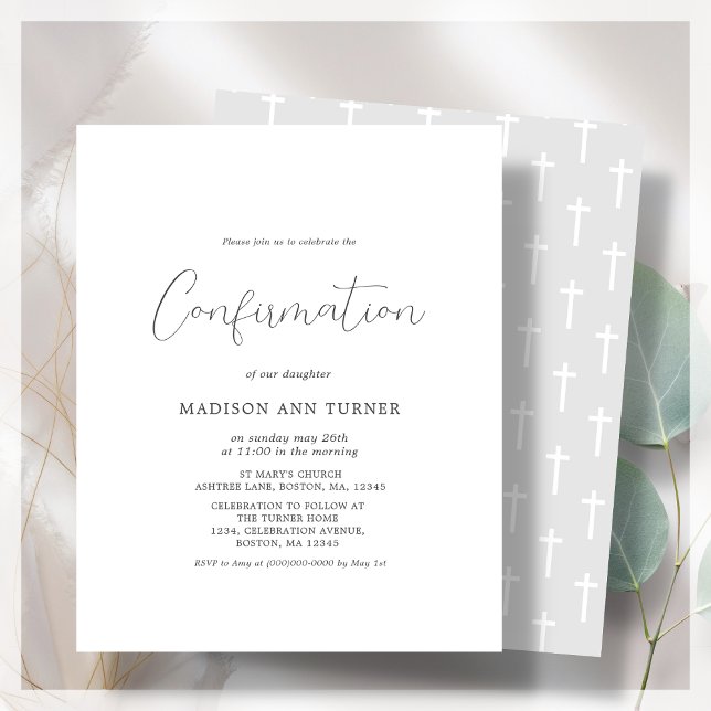 Modern Grey | Confirmation Invitation (Creator Uploaded)
