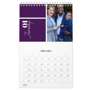 Modern Grey custom multi photo year Celebration C Calendar