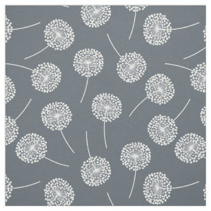 Modern Grey Dandelion Fabric