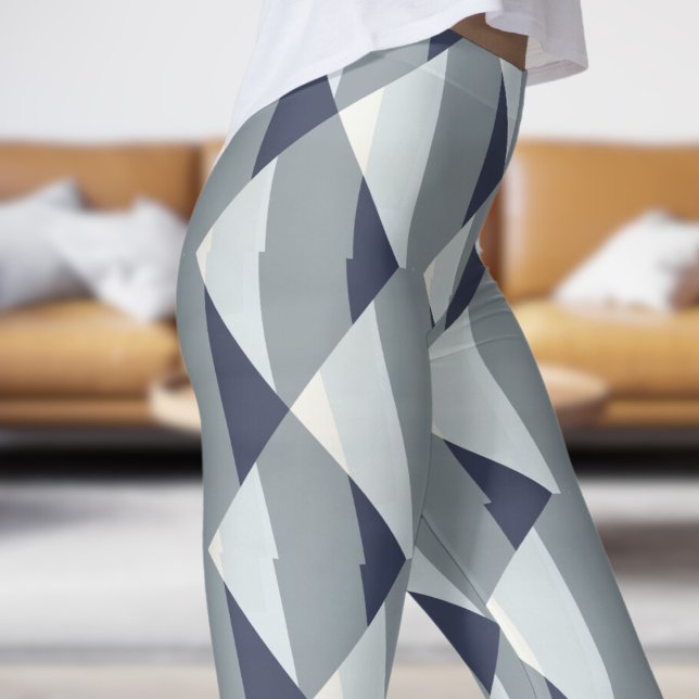 Modern Grey Fade Abstract Leggings (Modern Gray Fade Abstract Leggings)
