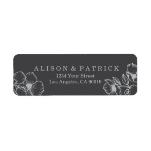 Modern Grey Floral Address Labels