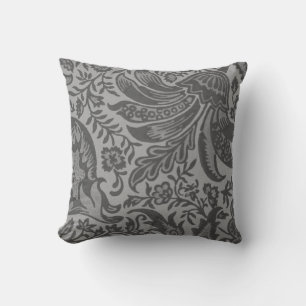 Modern Grey Floral Botanical Cushion