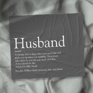 Modern Grey Fun Husband Definition Fleece Blanket