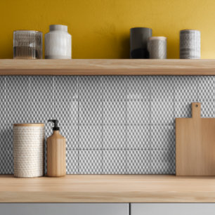 Modern Grey Geometric 3D Cube Pattern Ceramic Tile