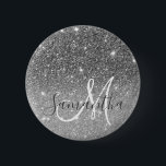 Modern Grey Glitter Sparkles Personalised Name 6 Cm Round Badge<br><div class="desc">Introducing the exquisite Modern Grey Glitter Sparkles with Personalised Name product, a stunning combination of contemporary design and personalised elegance. This product features a captivating backdrop in a modern shade of grey, exuding sophistication and style. The subdued yet chic colour sets the stage for the mesmerising sparkle of glitter, which...</div>