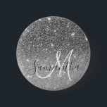 Modern Grey Glitter Sparkles Personalised Name 6 Cm Round Badge<br><div class="desc">Introducing the exquisite Modern Grey Glitter Sparkles with Personalised Name product, a stunning combination of contemporary design and personalised elegance. This product features a captivating backdrop in a modern shade of grey, exuding sophistication and style. The subdued yet chic colour sets the stage for the mesmerising sparkle of glitter, which...</div>