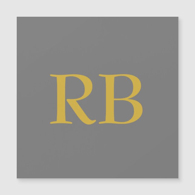 Modern Grey Gold Colour Monogram Initials (Front)