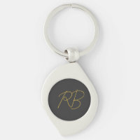 Modern Grey Gold Colour Monogram Initials