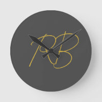 Modern Grey Gold Colour Monogram Initials