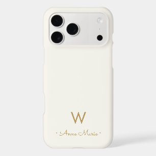 Modern Grey Gold Script Monogram