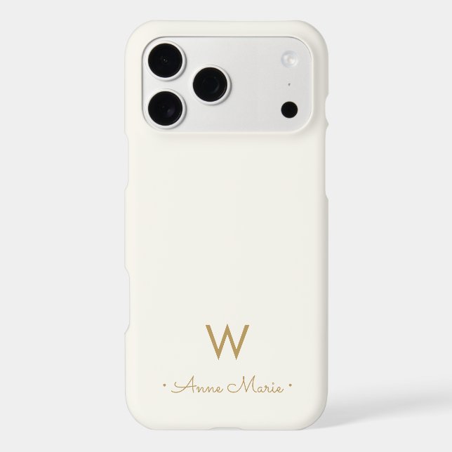 Modern Grey Gold Script Monogram (Back)