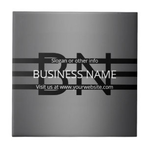 Modern Grey Gradient & Horizontal Black Stripes Ceramic Tile