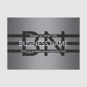 Modern Grey Gradient & Horizontal Black Stripes Tissue Paper