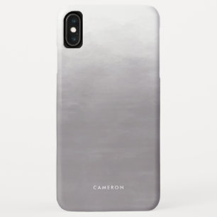 Modern Grey Gradient Ombre Personalised iPhone XS Max Case