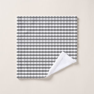 Modern Grey Grey White Geometric Patterns Custom Wash Cloth