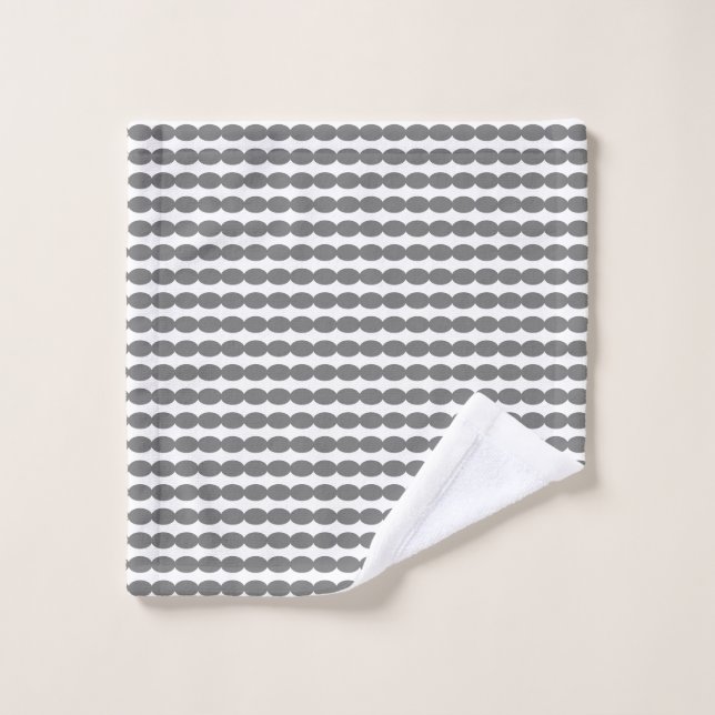 Modern Grey Grey White Geometric Patterns Custom Wash Cloth (Wash Cloth)