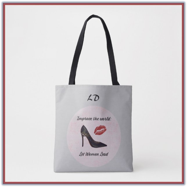 Modern Grey Let Women Lead Tote Bag (Creator Uploaded)