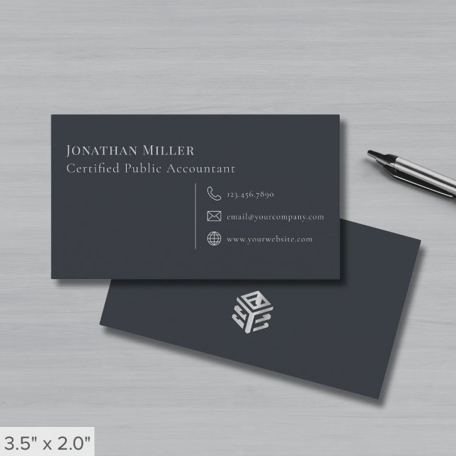 Modern Grey Logo Business Card (Creator Uploaded)
