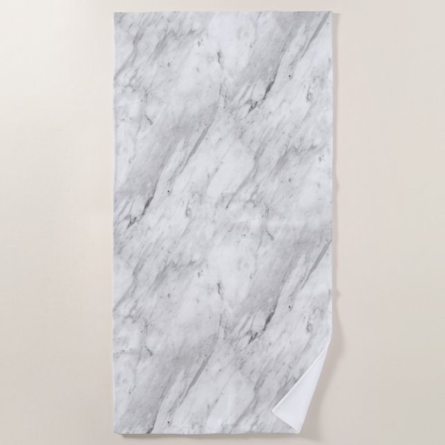Modern Grey Marble Stone Beach Towel (Front)