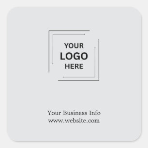 Modern Grey Minimal Corporate Business Logo Design Square Sticker