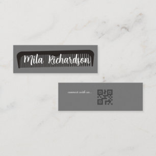 Modern Grey Minimal Hairdressers  Mini Business Card