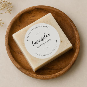 Modern grey minimalist soap label