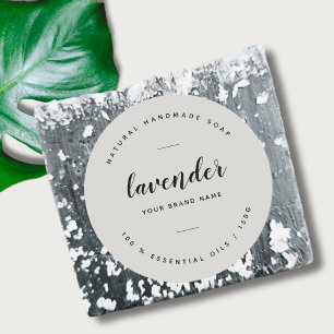 Modern grey minimalist soap label 
