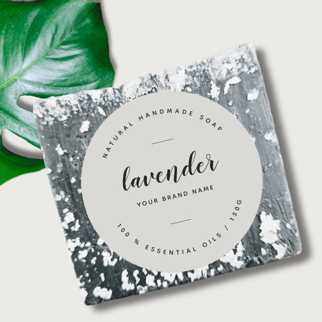 Modern grey minimalist soap label  (Creator Uploaded)